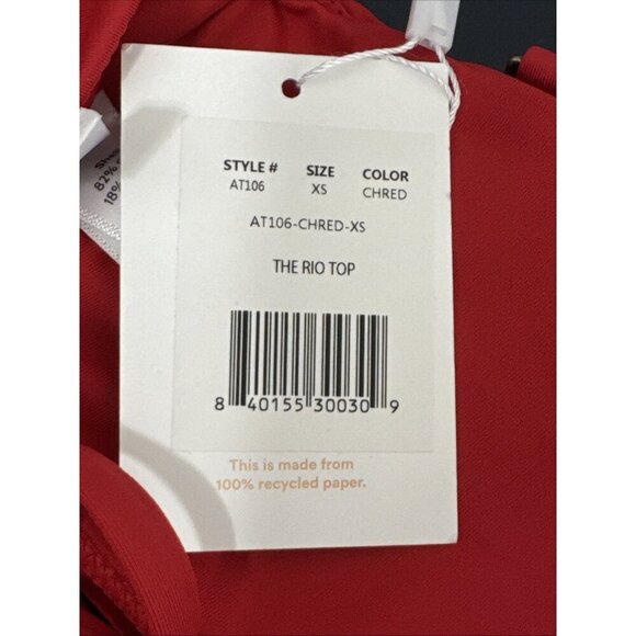 Andie Women's XS The Rio Swim Top Convertible Strap Cherry Red NWT - Picture 11 of 16